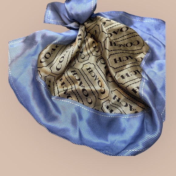 Coach | Blue and Gold Silk Scarf | OS | NWT - Picture 3 of 7